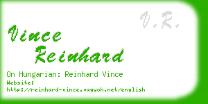 vince reinhard business card